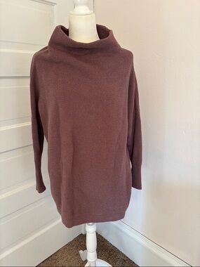 Free People Dusty Mauve Cowl Neck Tunic Sweater